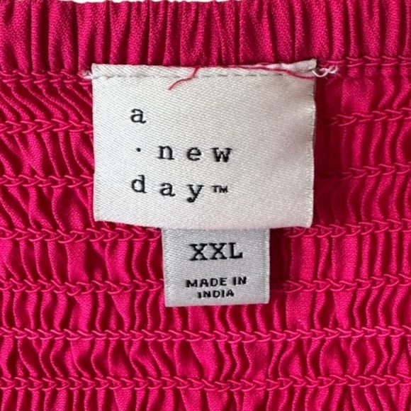 A New Day Womens Long Balloon Sleeve Ruched Front Crop Top, Pink - Picture 5 of 6